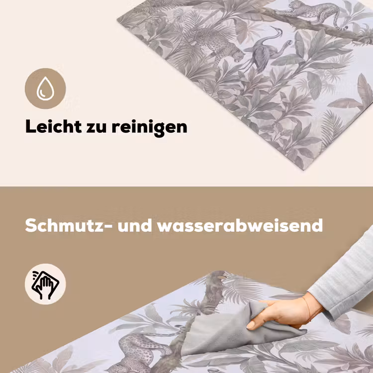 Kat - Vogel - Jungle - Illustratie - Dieren Inductie beschemer met haakjes klein -ky-schoon-de