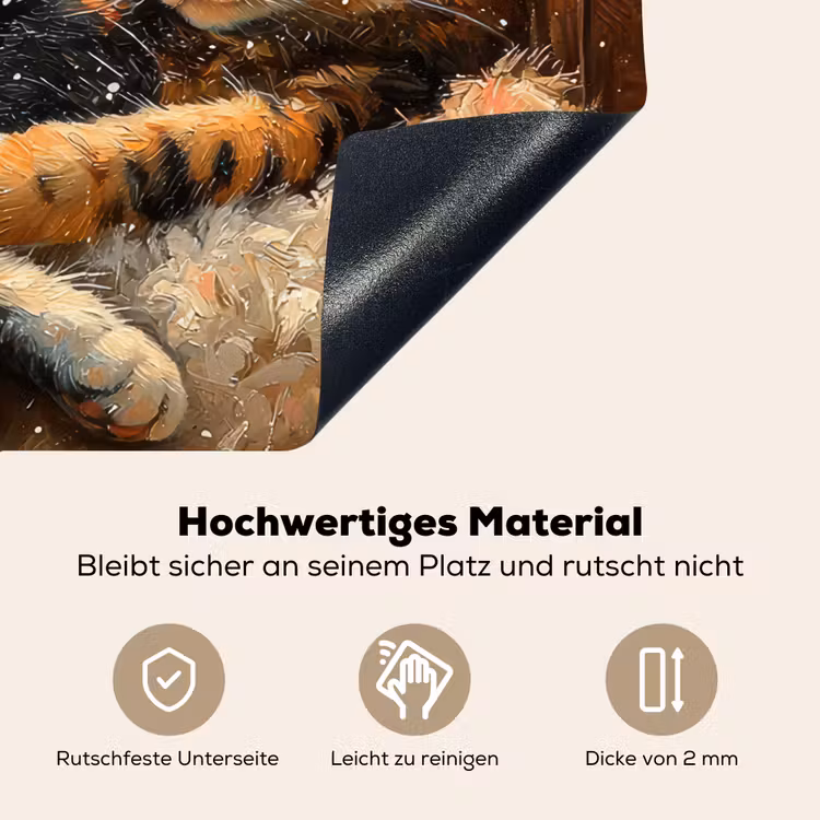 2-in-1 Herdabdeckplatte & Spritzschutz - Katze - Weihnachten - Winter - Tier - Kat - Kerst - Winter - Dier Inductie beschemer met haakjes klein