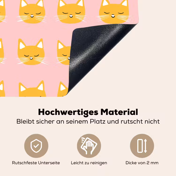 Katten - Patroon - Roze Inductie beschemer met haakjes klein 777 -ky-onderkant-de