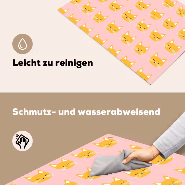 Katten - Patroon - Roze Inductie beschemer met haakjes klein 777 -ky-schoon-de