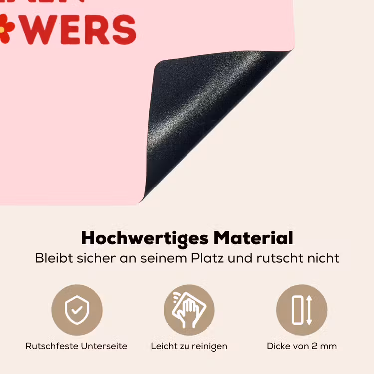 No rain no flowers - Minimalistisch - Roze - Bloem Inductie beschemer met haakjes klein -ky-onderkant-de