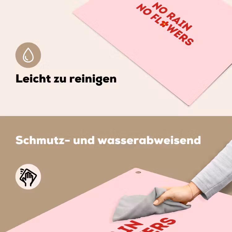 No rain no flowers - Minimalistisch - Roze - Bloem Inductie beschemer met haakjes klein -ky-schoon-de