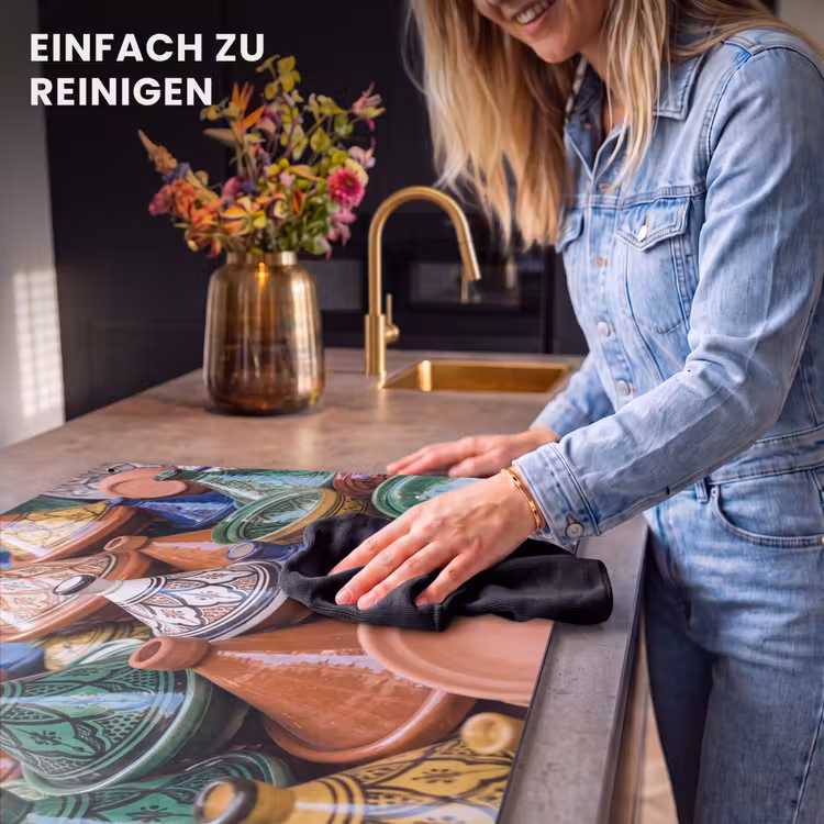 2-in-1 Herdabdeckplatte & Spritzschutz - Keramik – Bunt – Muster - Aardewerk - Kleurrijk - Patroon Inductie beschemer met haakjes klein