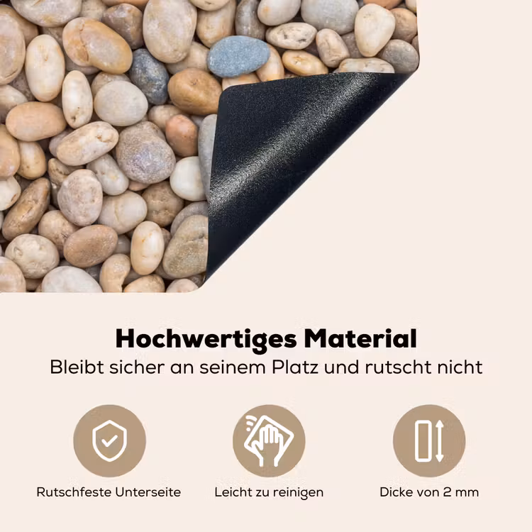Kiezelstenen - Natuur - Textuur - Beige - Grijs Inductie beschemer met haakjes klein -ky-onderkant-de