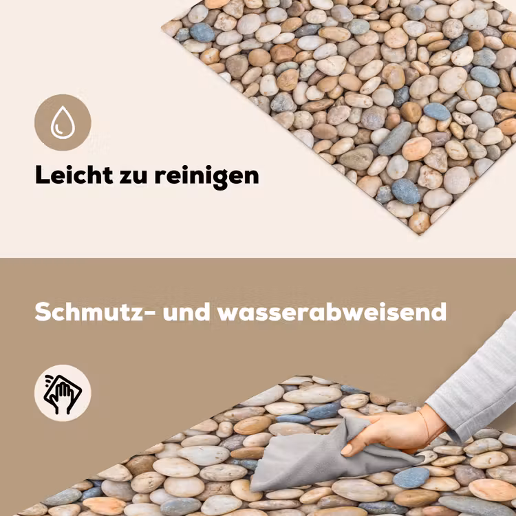 Kiezelstenen - Natuur - Textuur - Beige - Grijs Inductie beschemer met haakjes klein -ky-schoon-de