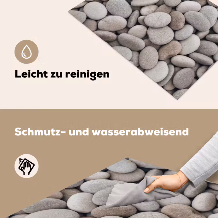 Kiezels - Stenen - Grijs Inductie beschemer met haakjes klein -ky-schoon-de