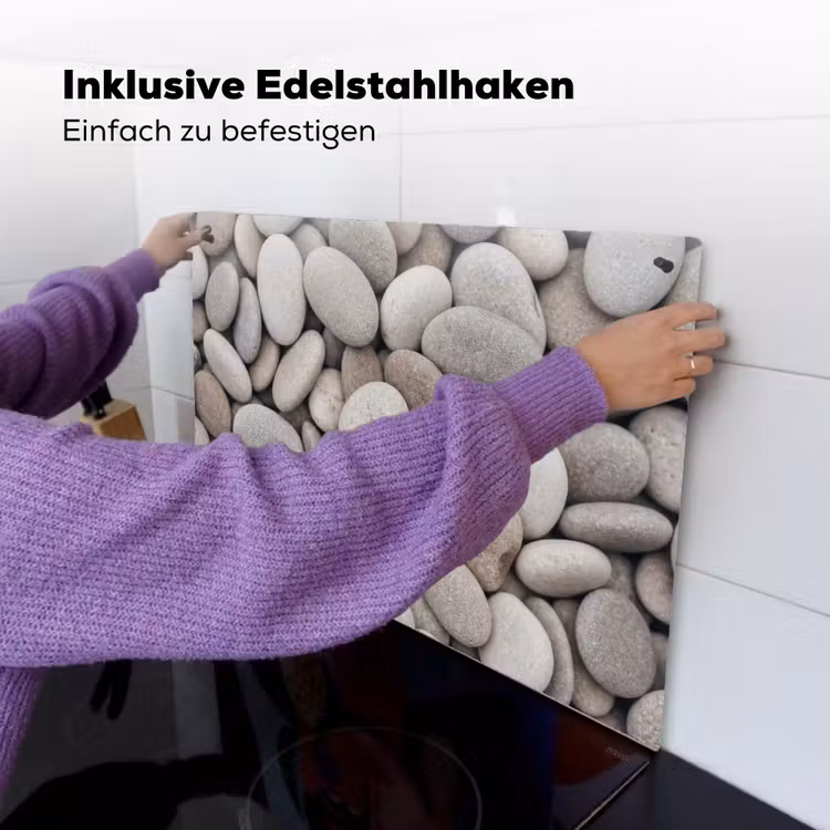 Kiezels - Stenen - Grijs Inductie beschemer met haakjes klein -ky-ophangen-de