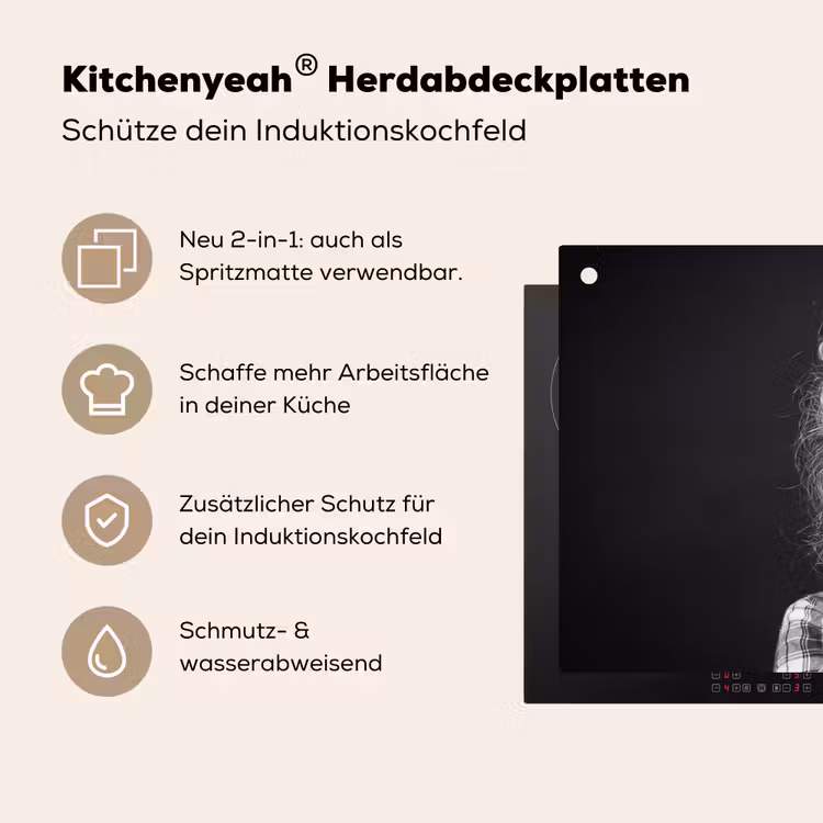 Kind - Vergrootglas - Portret - Zwart-wit Inductie beschemer met haakjes klein -ky-usp-de