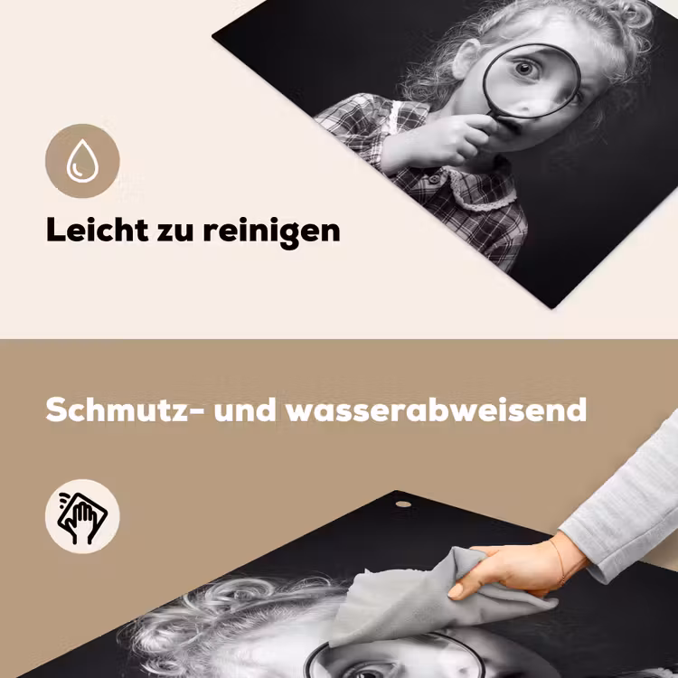 Kind - Vergrootglas - Portret - Zwart-wit Inductie beschemer met haakjes klein -ky-schoon-de