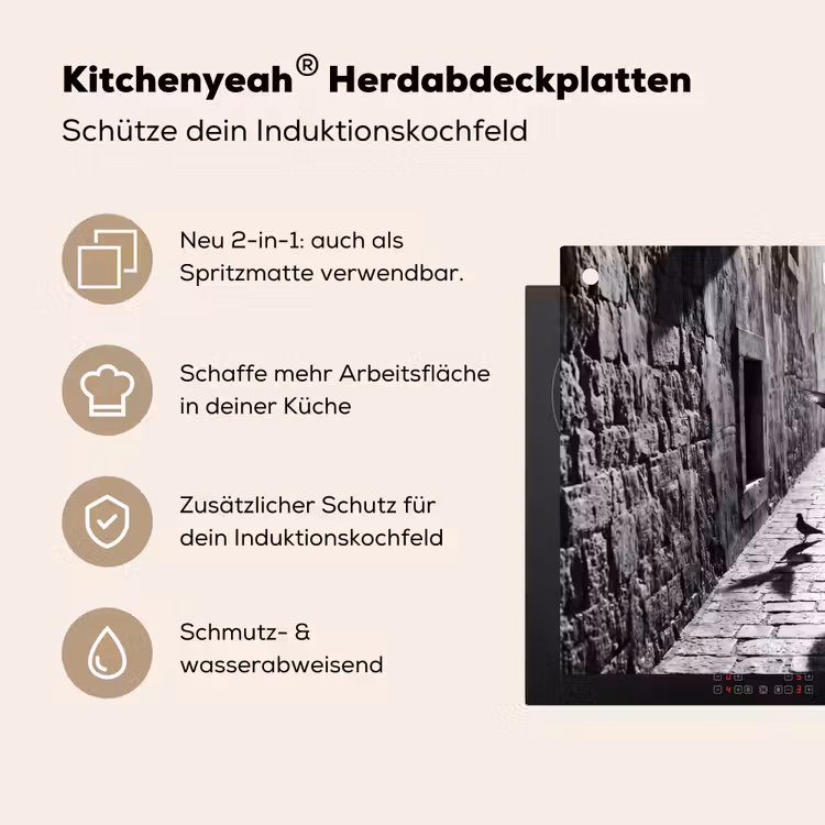 Kind - Vogel - Straat - Zwart-wit - Spelen Inductie beschemer met haakjes klein -ky-usp-de