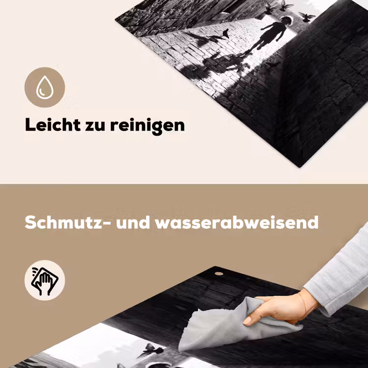 Kind - Vogel - Straat - Zwart-wit - Spelen Inductie beschemer met haakjes klein -ky-schoon-de