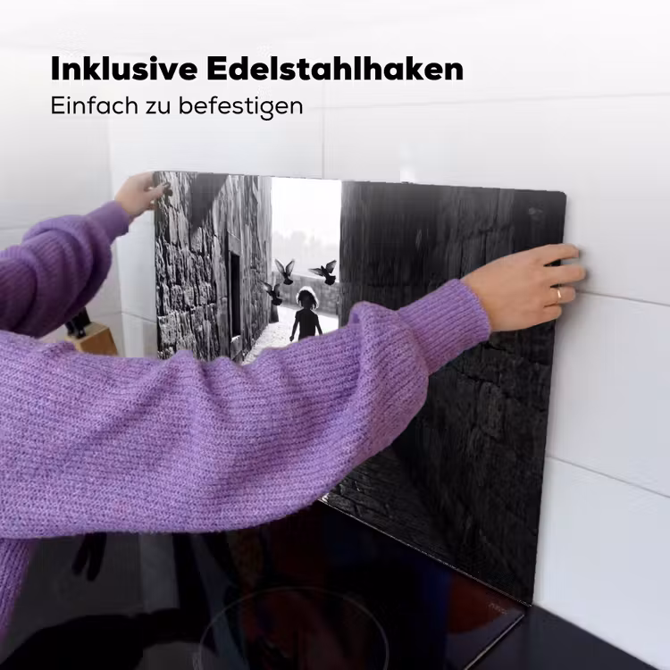 Kind - Vogel - Straat - Zwart-wit - Spelen Inductie beschemer met haakjes klein -ky-ophangen-de