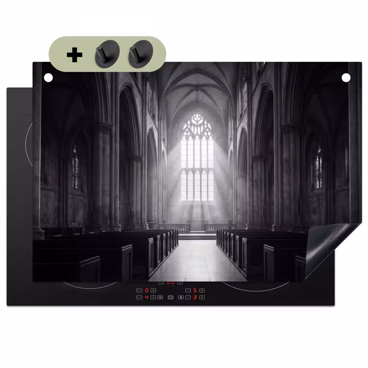 Kerk - Interieur - Lichtstralen - Architectuur - Klassiek Inductie beschemer met haakjes klein -3d