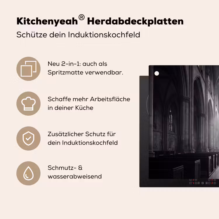 Kerk - Interieur - Lichtstralen - Architectuur - Klassiek Inductie beschemer met haakjes klein -ky-usp-de