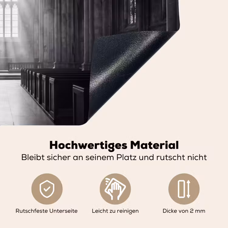 Kerk - Interieur - Lichtstralen - Architectuur - Klassiek Inductie beschemer met haakjes klein -ky-onderkant-de