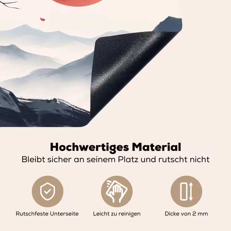 Kersenbloesem - Oosters - Rood Inductie beschemer met haakjes klein -ky-onderkant-de