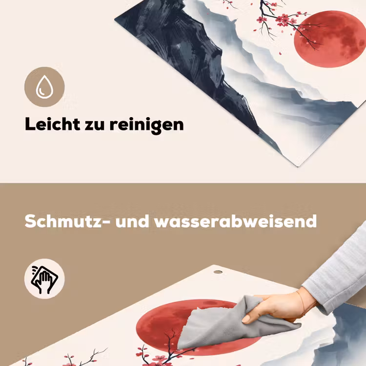 Kersenbloesem - Oosters - Rood Inductie beschemer met haakjes klein -ky-schoon-de