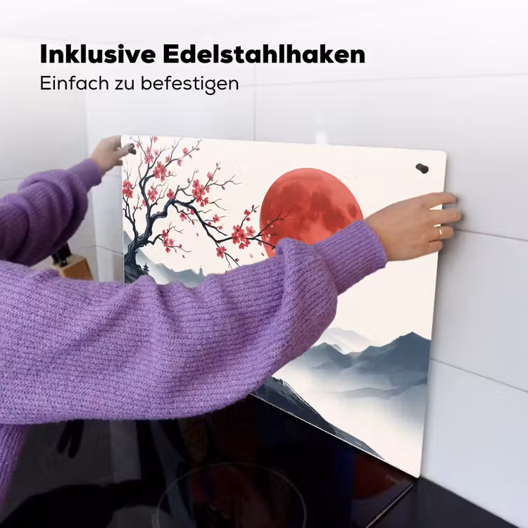 Kersenbloesem - Oosters - Rood Inductie beschemer met haakjes klein -ky-ophangen-de