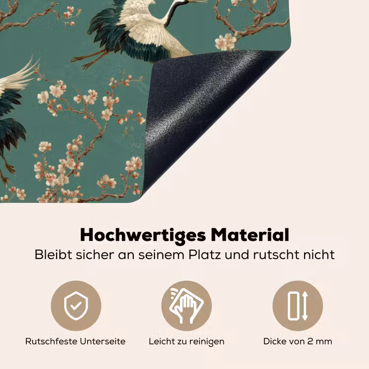 Kersenbloesem - Kraamvogels - Groen Inductie beschemer met haakjes klein 777 -ky-onderkant-de