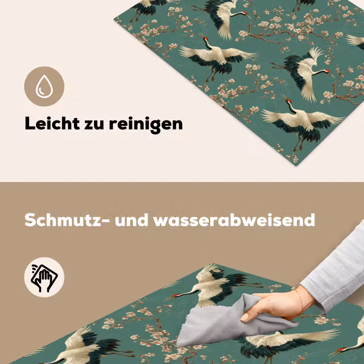 Kersenbloesem - Kraamvogels - Groen Inductie beschemer met haakjes klein 777 -ky-schoon-de