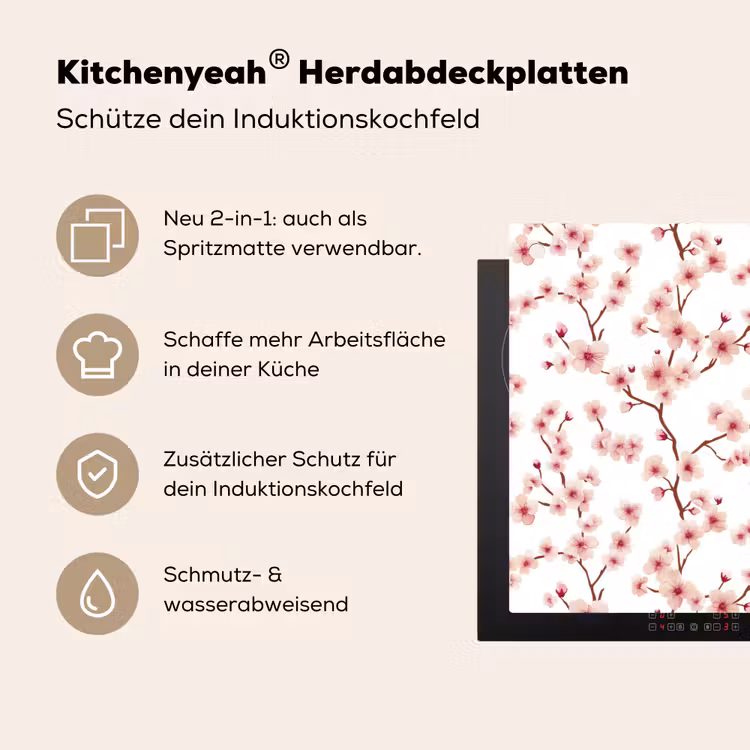 Kersenbloesem - Takken - Roze Inductie beschemer met haakjes klein 777 -ky-usp-de