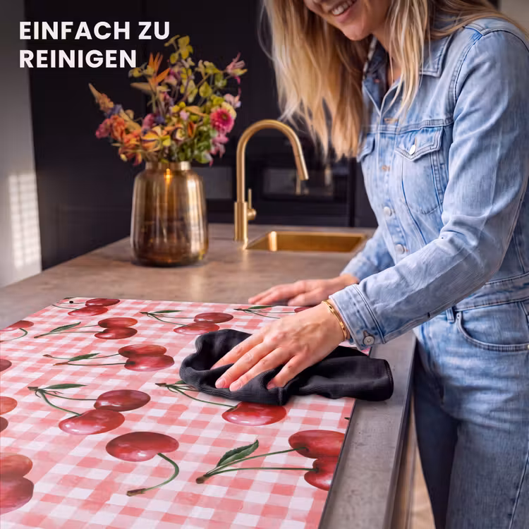 2-in-1 Herdabdeckplatte & Spritzschutz - Kirsche - Blöcke - Rot - Kersen - Blokken - Rood Inductie beschemer met haakjes klein 777