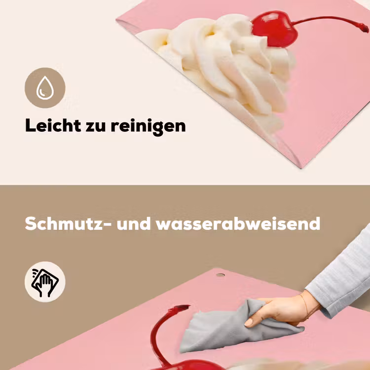 Kers - Slagroom - Roze Inductie beschemer met haakjes klein -ky-schoon-de