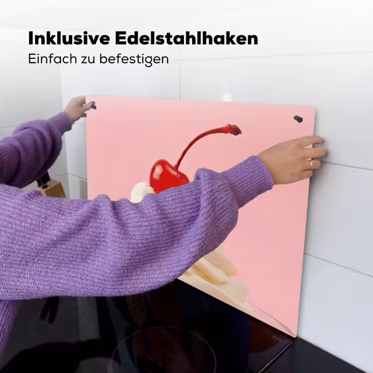 Kers - Slagroom - Roze Inductie beschemer met haakjes klein -ky-ophangen-de