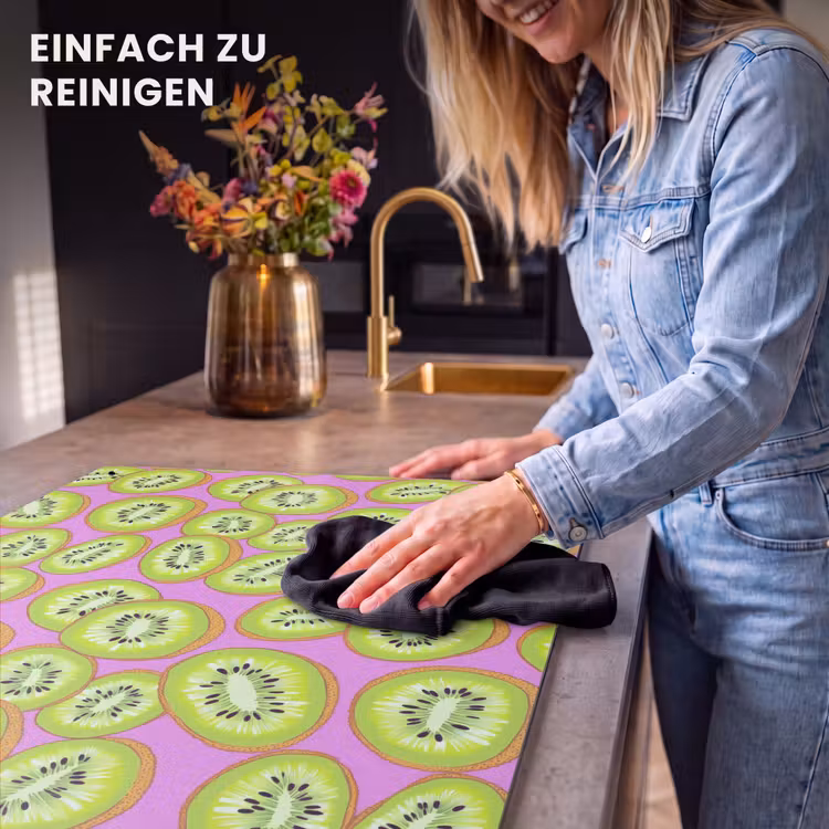 2-in-1 Herdabdeckplatte & Spritzschutz - Kiwi - Verspielt - Grün - Kiwi - Speels - Groen Inductie beschemer met haakjes klein 777