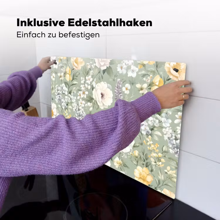 Klassiek - Bloemenpatroon - Kleurrijk Inductie beschemer met haakjes klein 777 -ky-ophangen-de