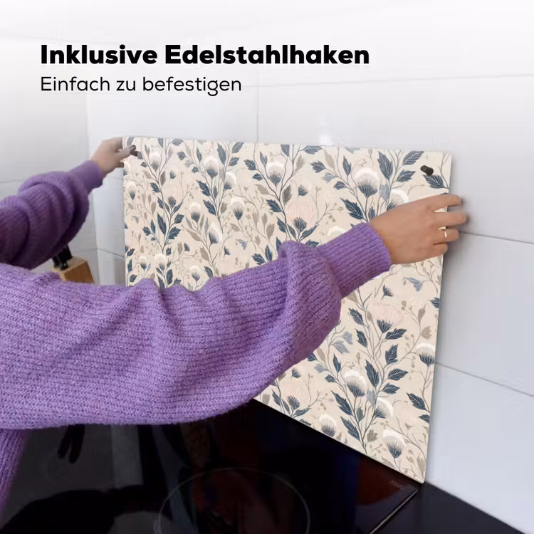 Klassiek - Botanisch - Kleurrijk Inductie beschemer met haakjes klein 777 -ky-ophangen-de