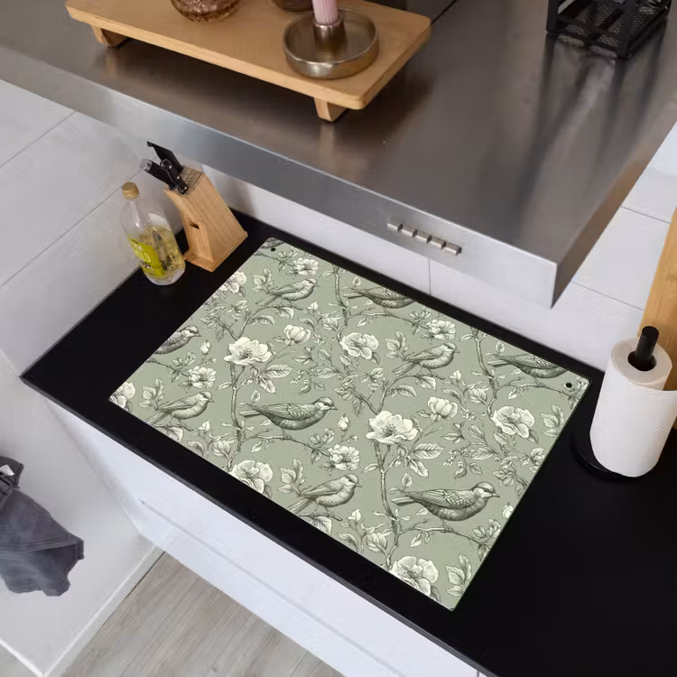 Klassiek - Botanisch - Groen Inductie beschemer met haakjes klein 777 -sfeer1
