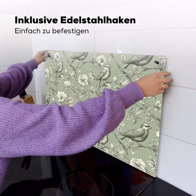 Klassiek - Botanisch - Groen Inductie beschemer met haakjes klein 777 -ky-ophangen-de