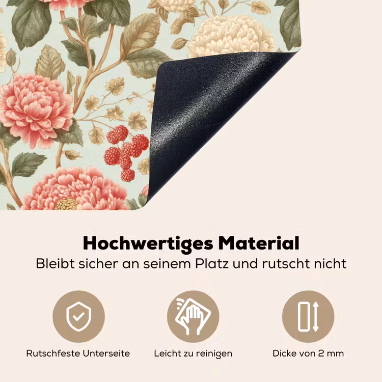 Klassiek - Botanisch - Veelkleurig Inductie beschemer met haakjes klein 777 -ky-onderkant-de