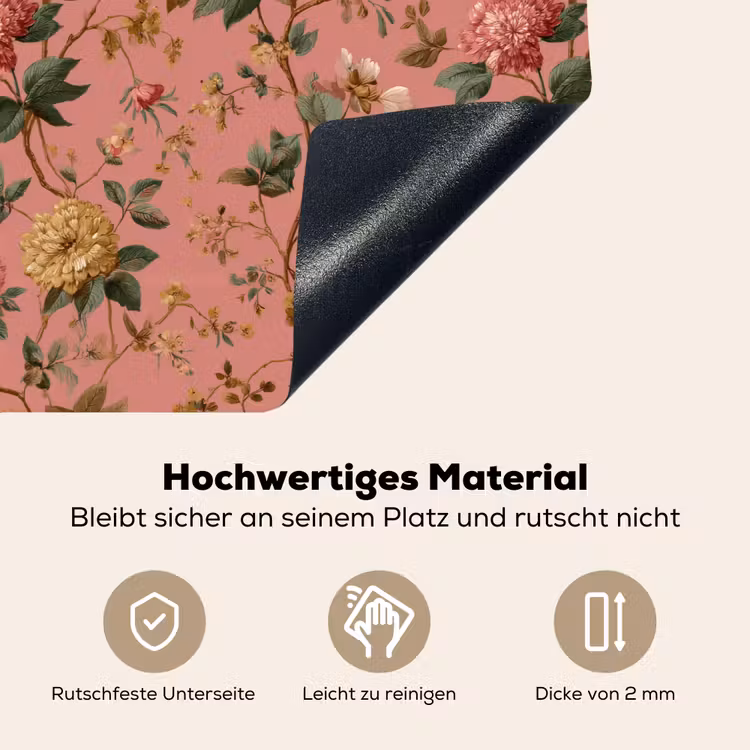 Klassiek - Botanisch - Roze Inductie beschemer met haakjes klein 777 -ky-onderkant-de