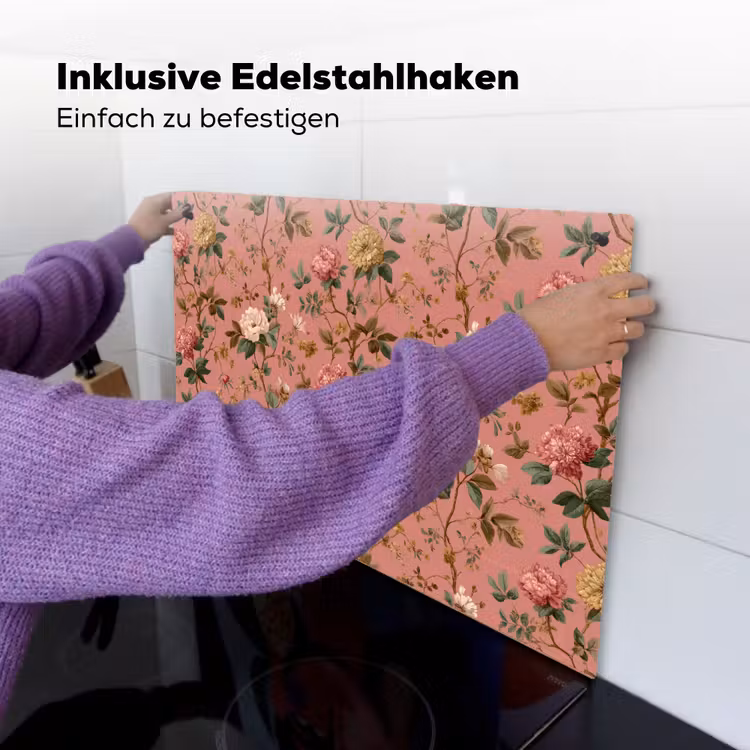 Klassiek - Botanisch - Roze Inductie beschemer met haakjes klein 777 -ky-ophangen-de