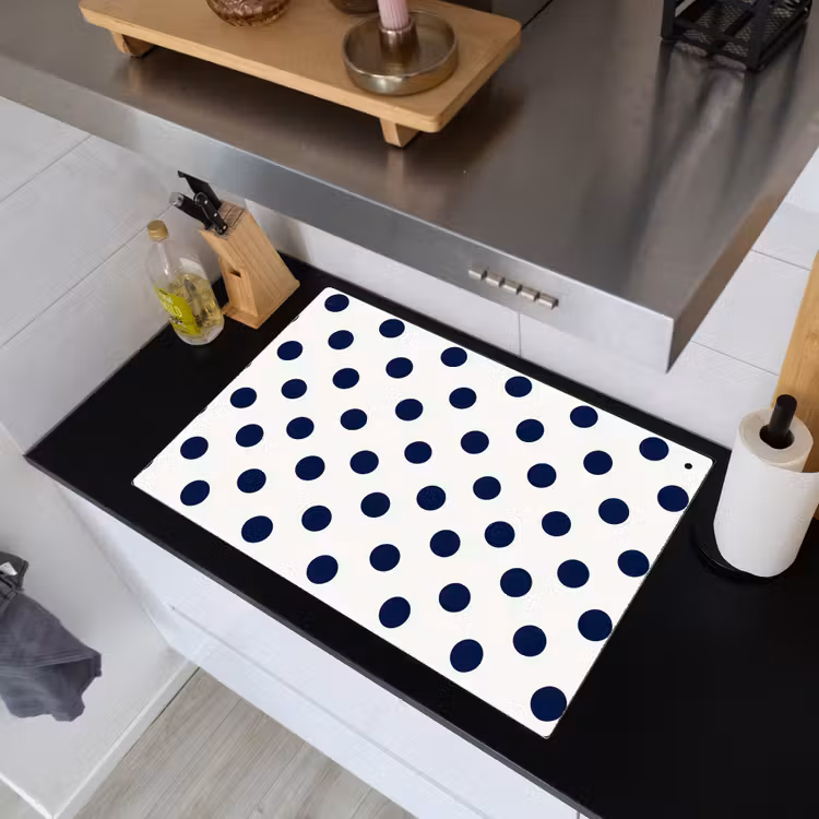 Klassiek - Stippen - Blauw Inductie beschemer met haakjes klein 777 -sfeer1
