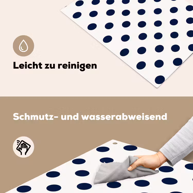 Klassiek - Stippen - Blauw Inductie beschemer met haakjes klein 777 -ky-schoon-de