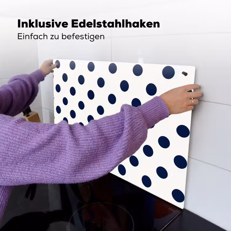 Klassiek - Stippen - Blauw Inductie beschemer met haakjes klein 777 -ky-ophangen-de