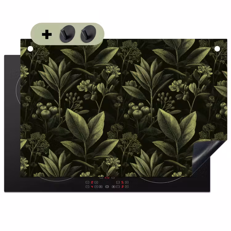 Klassiek - Donker - Botanisch - Planten Inductie beschemer met haakjes klein 777 -3d