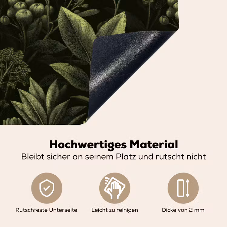 Klassiek - Donker - Botanisch - Planten Inductie beschemer met haakjes klein 777 -ky-onderkant-de