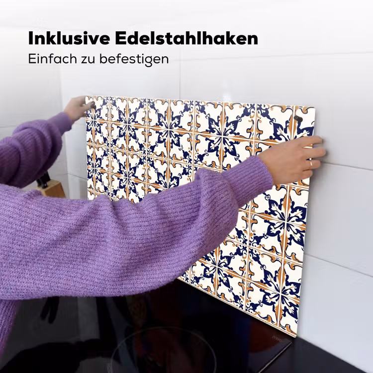 Klassiek - Patroon - Kleurrijk Inductie beschemer met haakjes klein 777 -ky-ophangen-de
