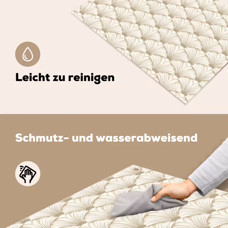 Klassiek - Art - Beige Inductie beschemer met haakjes klein 777 -ky-schoon-de