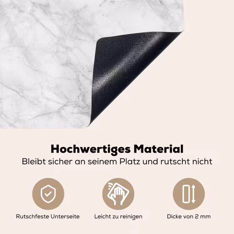 Klassiek - Marmer - Grijs Inductie beschemer met haakjes klein 777 -ky-onderkant-de