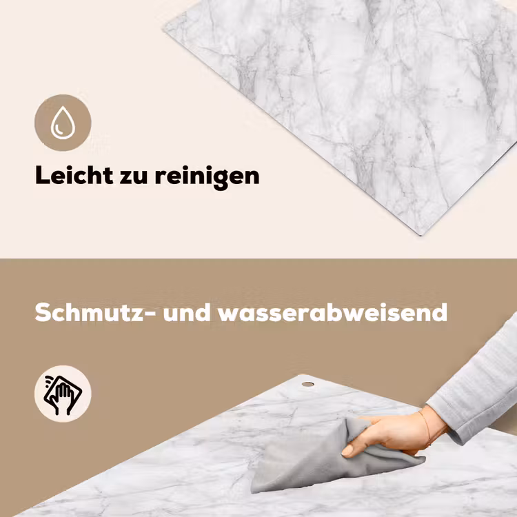 Klassiek - Marmer - Grijs Inductie beschemer met haakjes klein 777 -ky-schoon-de