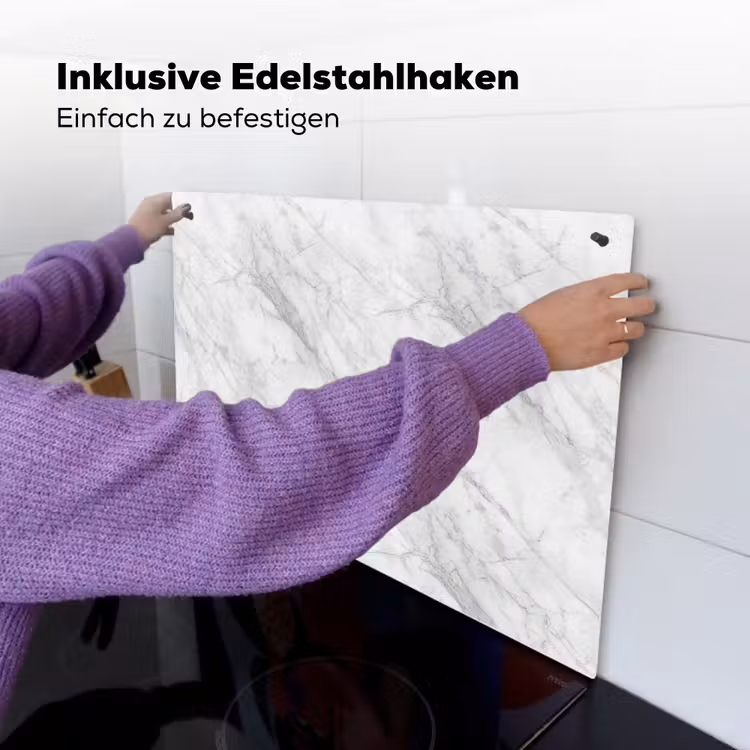 Klassiek - Marmer - Grijs Inductie beschemer met haakjes klein 777 -ky-ophangen-de