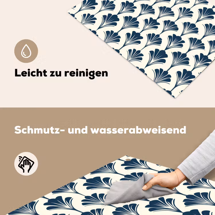 Klassiek - Motief - Blauw Inductie beschemer met haakjes klein 777 -ky-schoon-de