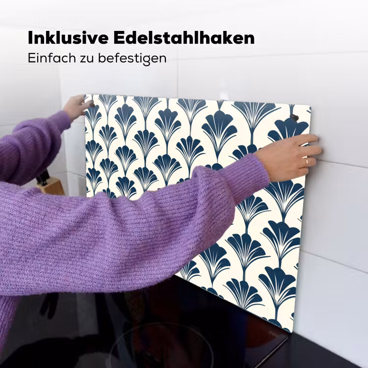 Klassiek - Motief - Blauw Inductie beschemer met haakjes klein 777 -ky-ophangen-de