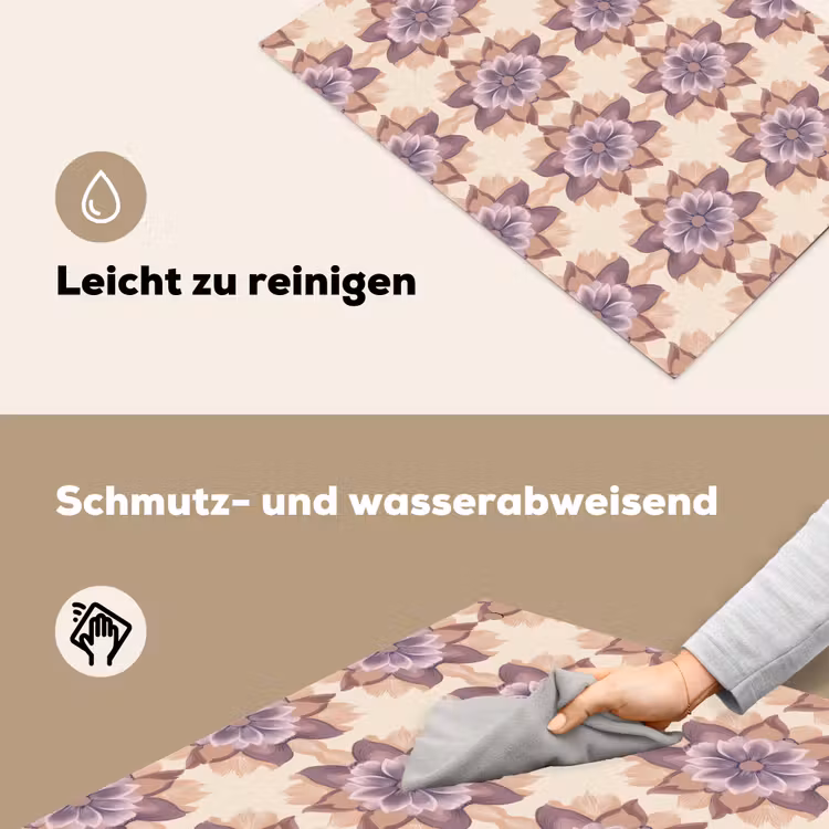 Klassiek - Patroon - Paars Inductie beschemer met haakjes klein 777 -ky-schoon-de