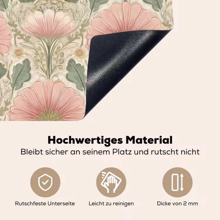 2-in-1 Herdabdeckplatte & Spritzschutz - Klassisch - Muster - Rosa - Klassiek - Patroon - Roze Inductie beschemer met haakjes klein 777